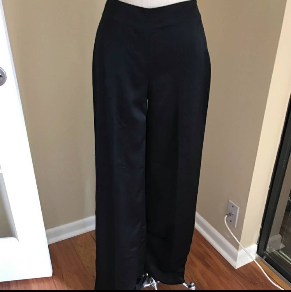 WHBM Black flat front dress trousers